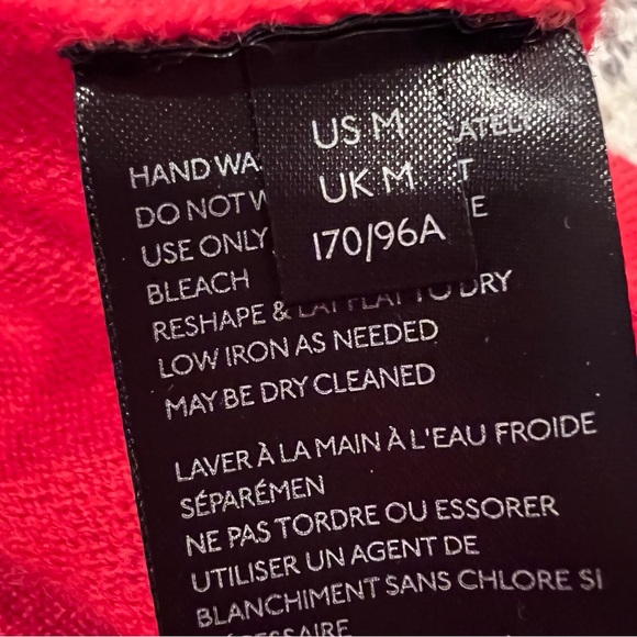 Anthropologie Merino Wool Long-Sleeve Sweater Red Orange Size M - Picture 11 of 13